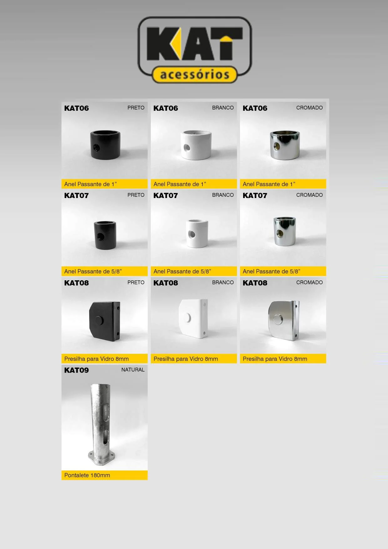 KAT Acessórios para Corrimão e Guarda-Corpo